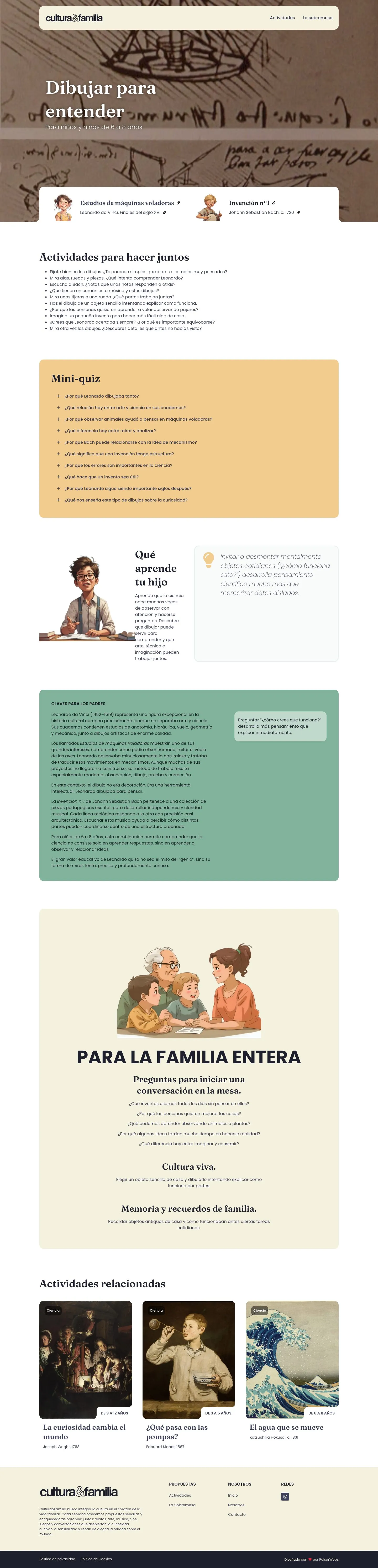 Guía «Dibujar para entender», sobre Leonardo da Vinci y Bach