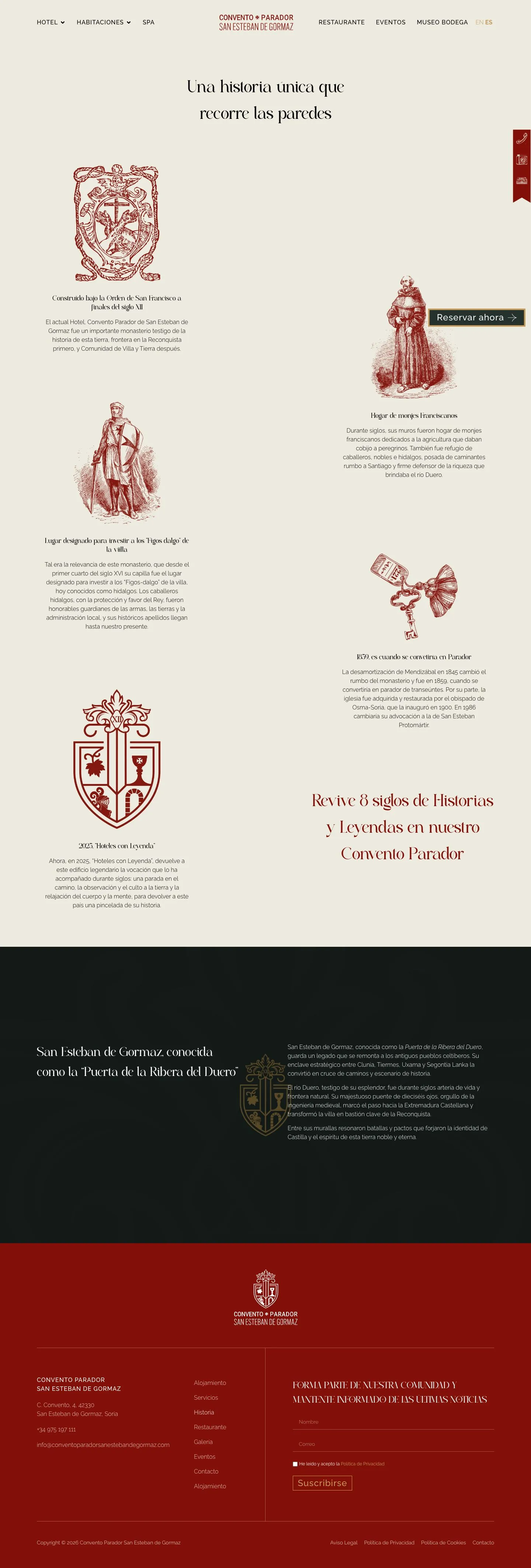 Página de historia completa, de arriba abajo, con sus ilustraciones de grabado
