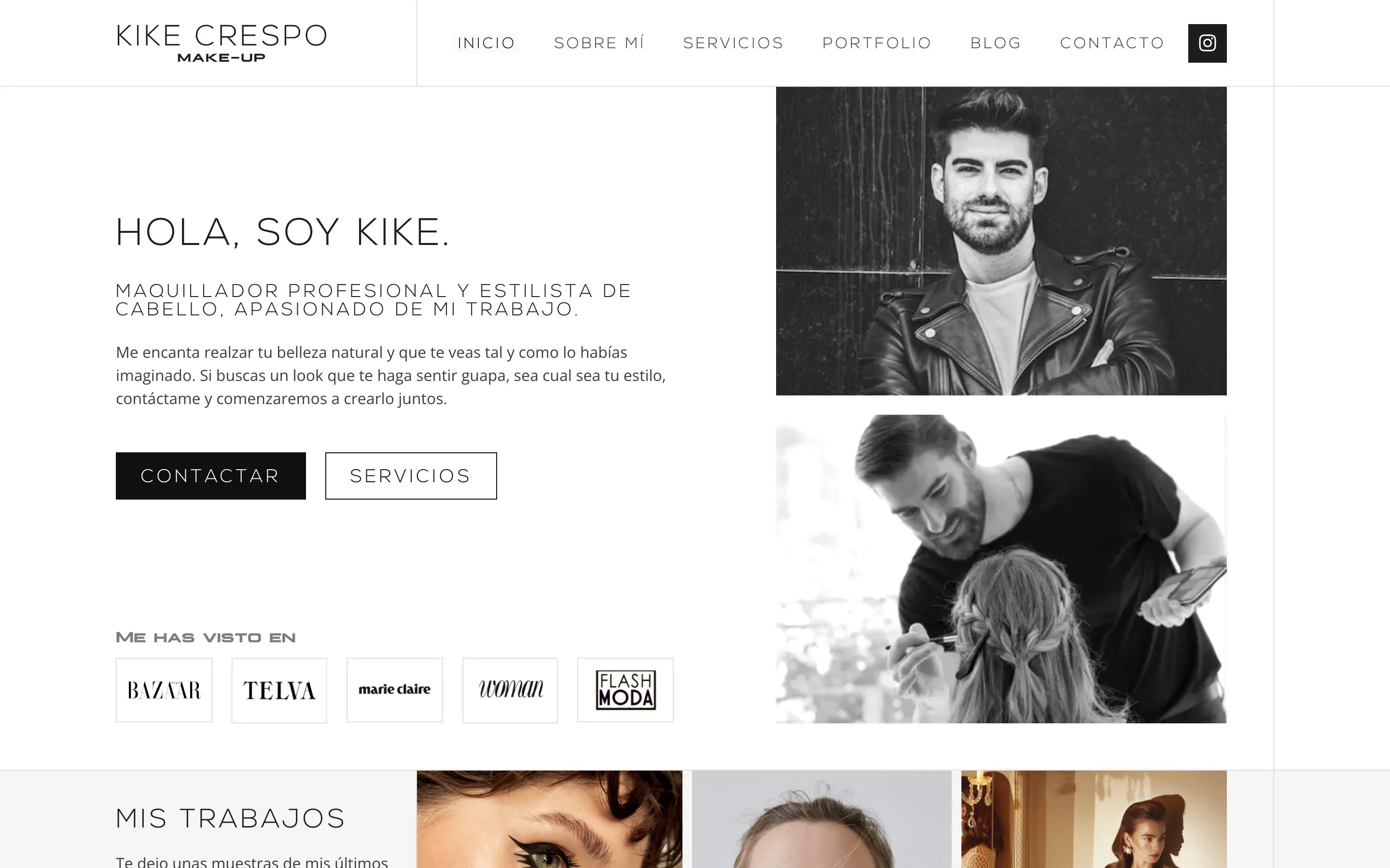 Página de inicio de kikecrespo.com en escritorio y en móvil
