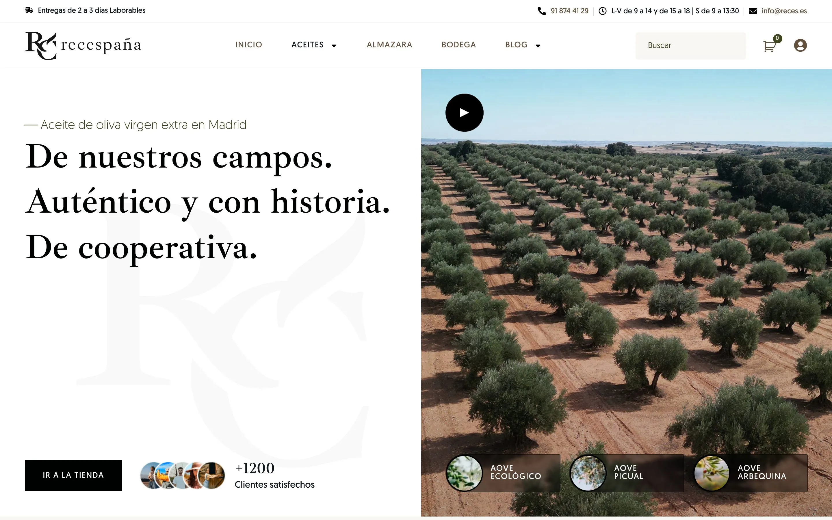 Página de inicio de reces.es en escritorio y en móvil