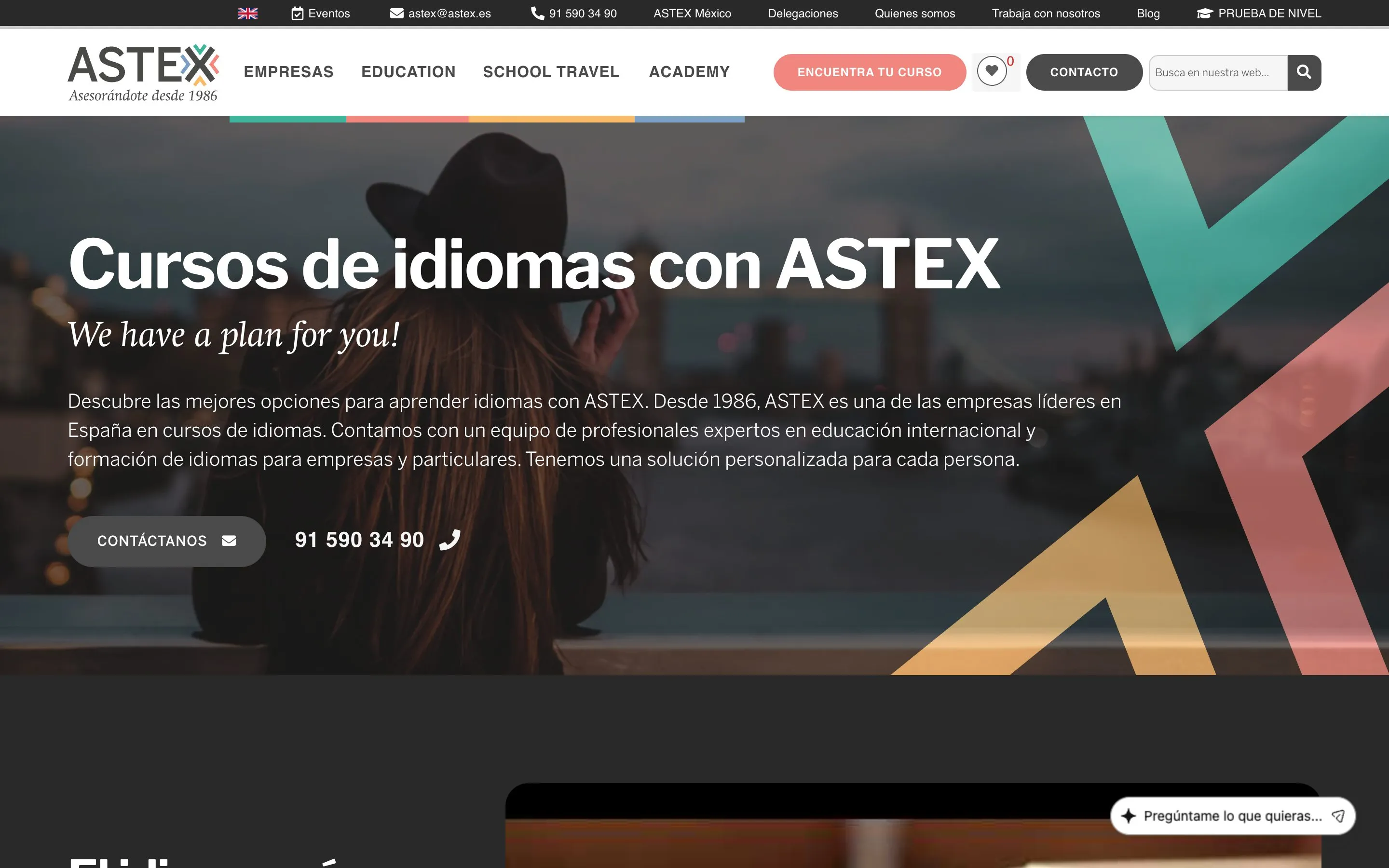 Página de inicio de astex.es en escritorio y en móvil