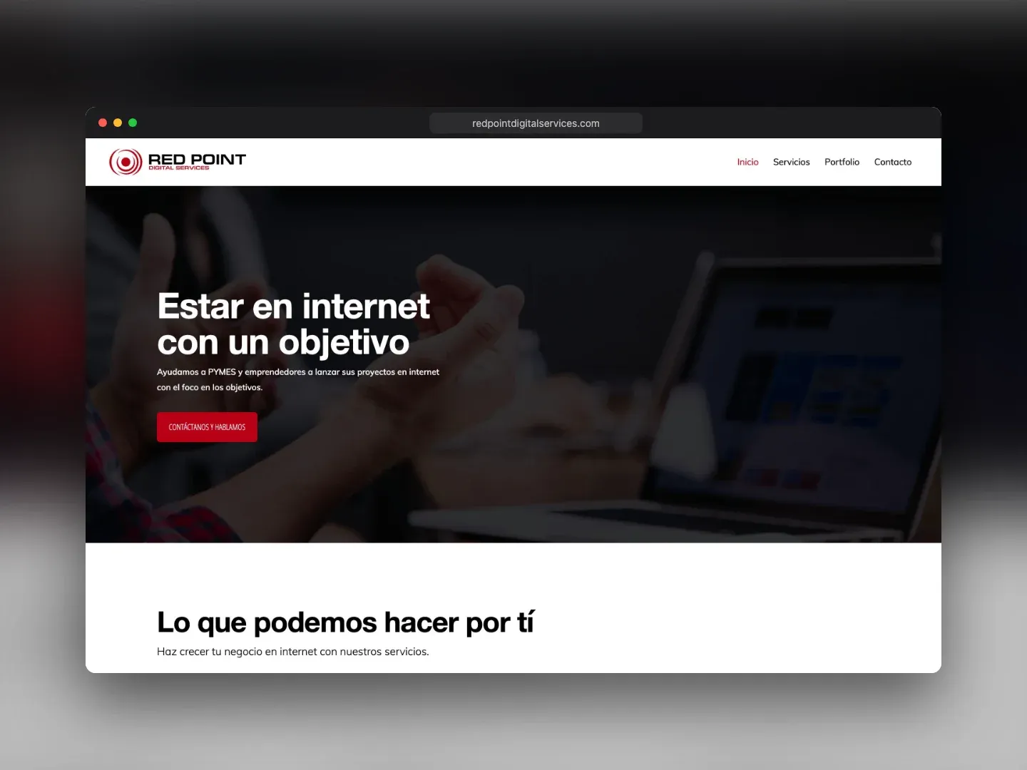 Pantallazo de la home de la web de redpointdigitalservices.com