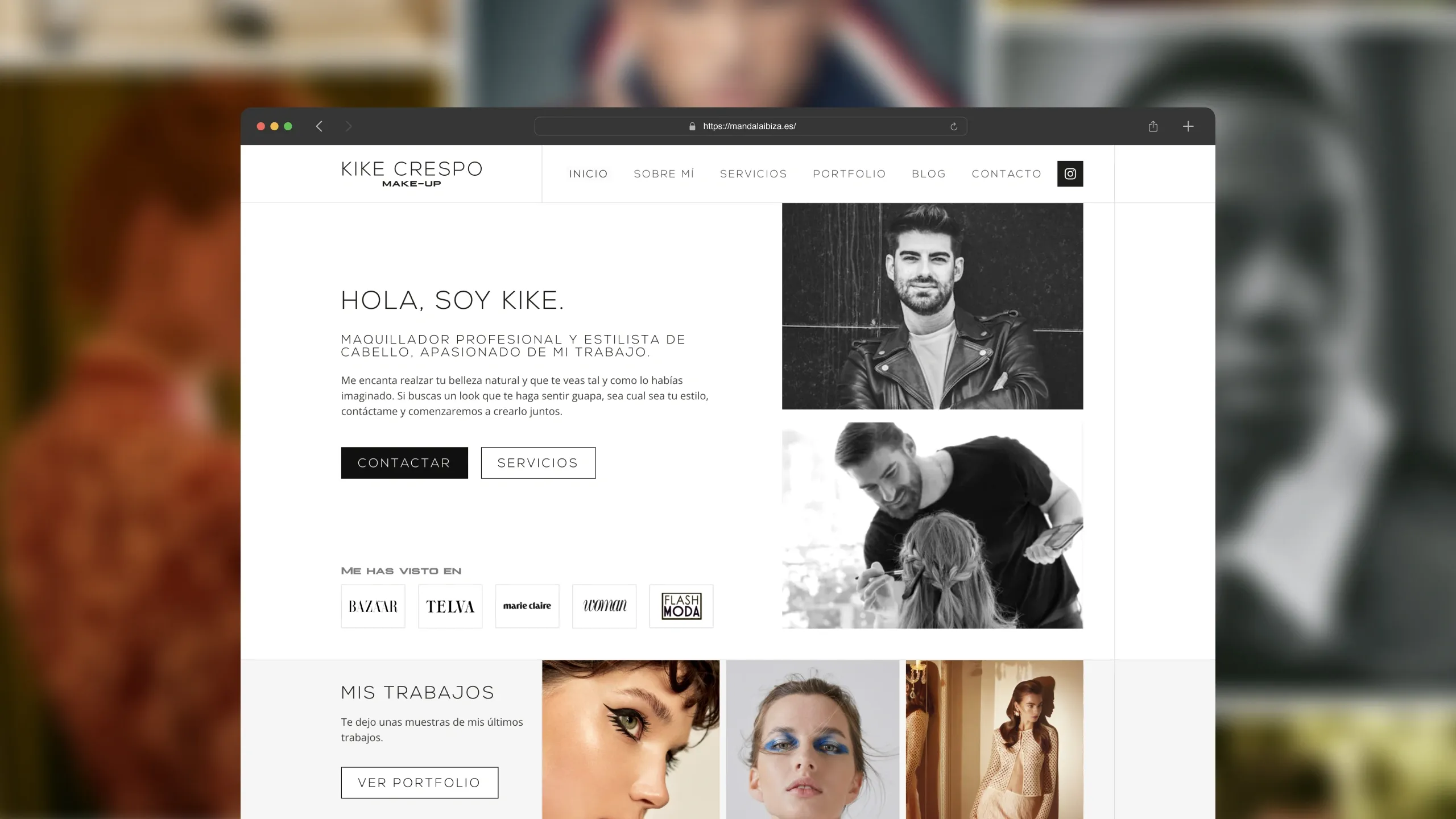 Pantallazo de la home de la web de kikecrespo.com